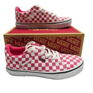 Vans Seldan Kids Pink White Checkerboard Honeysuckle Sneakers VN000MYFCHL Size 4